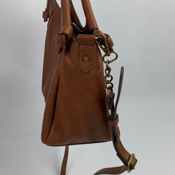 Frye & Co Shoulder Crossbody bag Matching Wallet set Zip close Brown brass NWOT - Picture 7 of 16